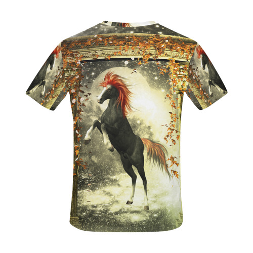 Wild horse in a fantasy world All Over Print T-Shirt for Men (USA Size) (Model T40)
