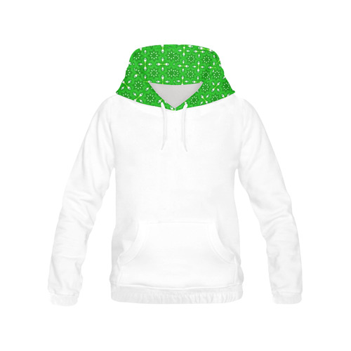 Green Star All Over Print Hoodie for Women (USA Size) (Model H13)