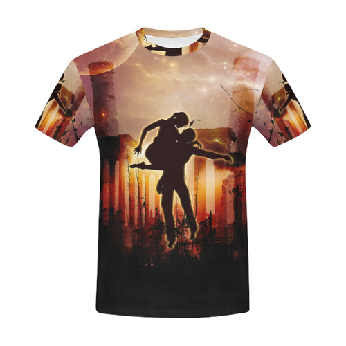 Dancing couple in the night All Over Print T-Shirt for Men (USA Size) (Model T40)