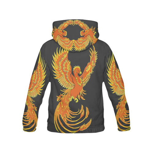 Phoenix Rising Black All Over Print Hoodie for Men (USA Size) (Model H13)