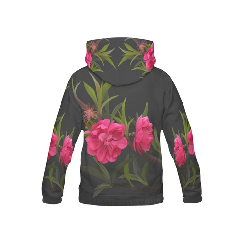 Peach blossom, floral watercolor All Over Print Hoodie for Kid (USA Size) (Model H13)