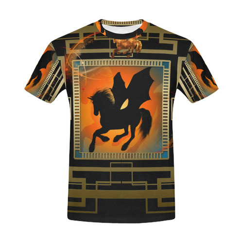 Unicorn silhouette All Over Print T-Shirt for Men (USA Size) (Model T40)