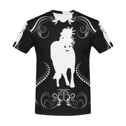 White horse All Over Print T-Shirt for Men (USA Size) (Model T40)