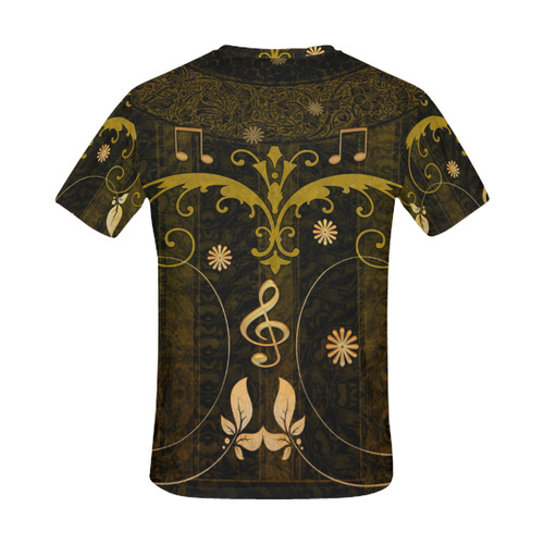 Music, clef with leaves All Over Print T-Shirt for Men (USA Size) (Model T40)