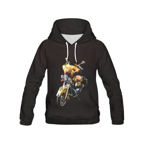 Fantastic Motorcycle All Over Print Hoodie for Women (USA Size) (Model H13)