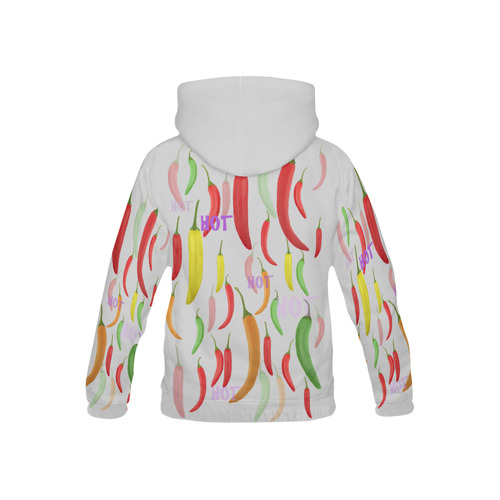 Hot Peppar, chilli All Over Print Hoodie for Kid (USA Size) (Model H13)