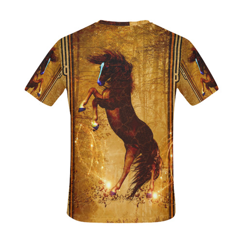 Awesome horse, vintage background All Over Print T-Shirt for Men (USA Size) (Model T40)