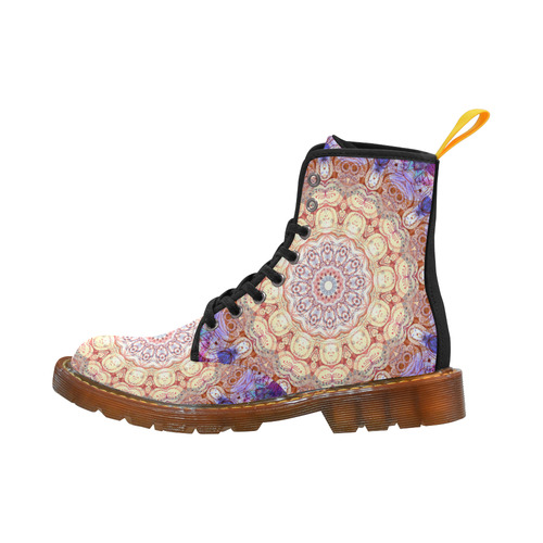 Watercolor Mandala Grunge - Magenta Blue Yellow Martin Boots For Men Model 1203H