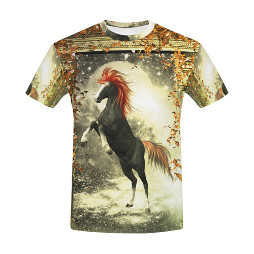 Wild horse in a fantasy world All Over Print T-Shirt for Men (USA Size) (Model T40)