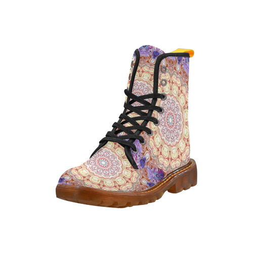 Watercolor Mandala Grunge - Magenta Blue Yellow Martin Boots For Men Model 1203H