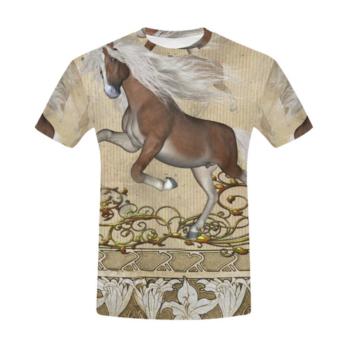 Wonderful wild horse All Over Print T-Shirt for Men (USA Size) (Model T40)