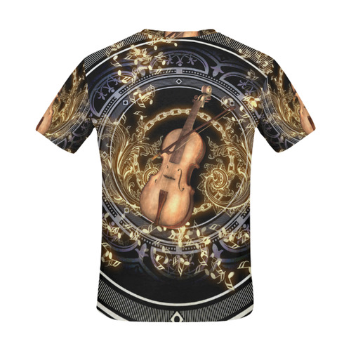 Beautiful violin and violin bow All Over Print T-Shirt for Men (USA Size) (Model T40)