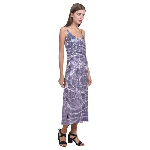 Lillac Bubbles V-Neck Open Fork Long Dress(Model D18)