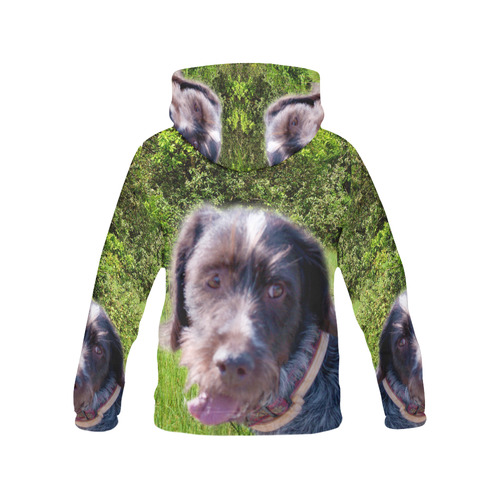 Dog Wirehaired Pointing Griffon All Over Print Hoodie for Women (USA Size) (Model H13)
