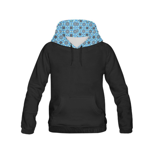 Blue Star All Over Print Hoodie for Women (USA Size) (Model H13)