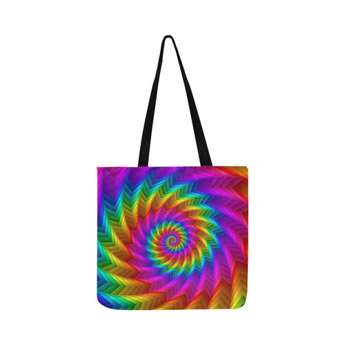 Psychedelic Rainbow Spiral Reusable Shopping Bag Model 1660 (Two sides)