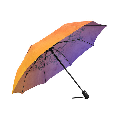 Skull with roses,gradient 1 Auto-Foldable Umbrella (Model U04)