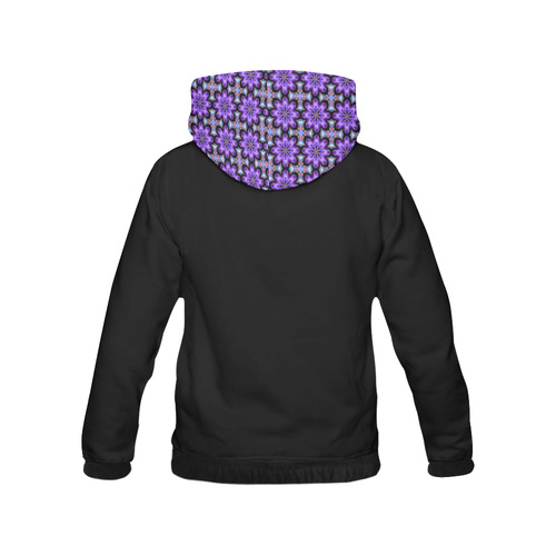 Purple Geometric All Over Print Hoodie for Women (USA Size) (Model H13)