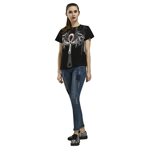 Demon Ankh All over print tee All Over Print T-Shirt for Women (USA Size) (Model T40)