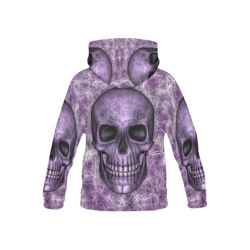 Smiling Skull on Fibers F by JamColors All Over Print Hoodie for Kid (USA Size) (Model H13)
