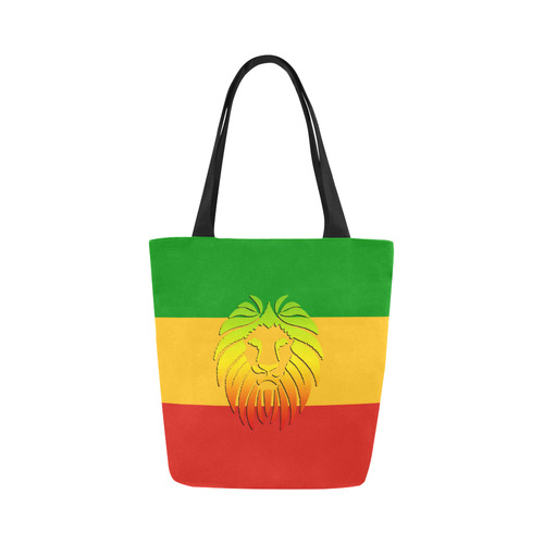 Rastafari Lion Flag green yellow red Canvas Tote Bag (Model 1657)