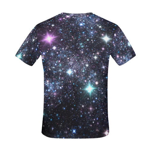 Sparkle Blue Starry Night Sky All Over Print T-Shirt for Men (USA Size) (Model T40)