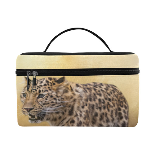 A magnificent painted Amur leopard Cosmetic Bag/Large (Model 1658)