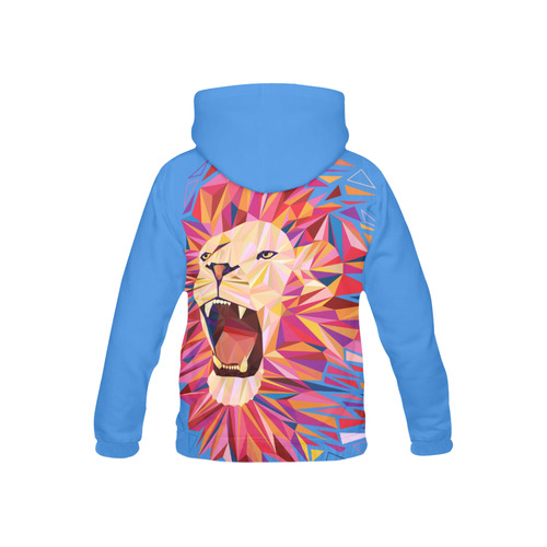 lion roaring polygon triangles All Over Print Hoodie for Kid (USA Size) (Model H13)