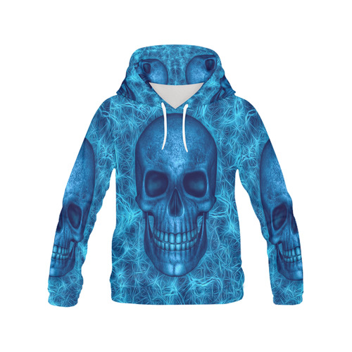 Smiling Skull on Fibers I by JamColors All Over Print Hoodie for Men (USA Size) (Model H13)