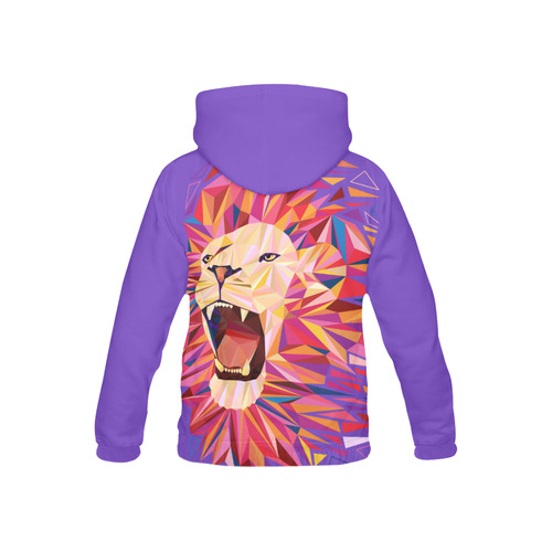 lion roaring polygon triangles All Over Print Hoodie for Kid (USA Size) (Model H13)