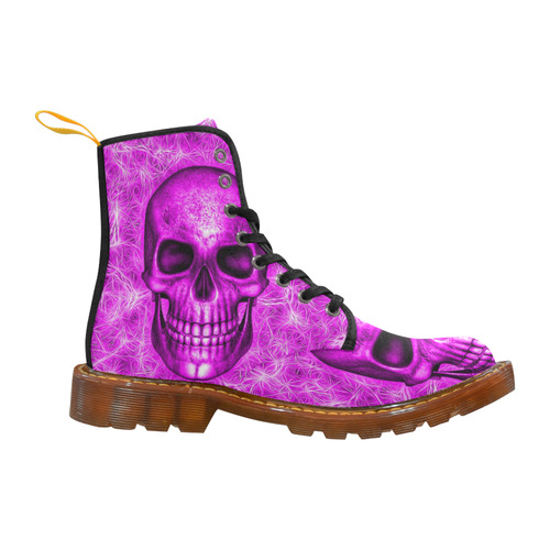 Smiling Skull on Fibers D by JamColors Martin Boots For Women Model 1203H