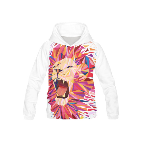 lion roaring polygon triangles All Over Print Hoodie for Kid (USA Size) (Model H13)