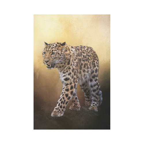 A magnificent painted Amur leopard Garden Flag 12‘’x18‘’（Without Flagpole）
