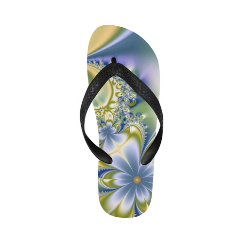 Silky Flowers Flip Flops for Men/Women (Model 040)