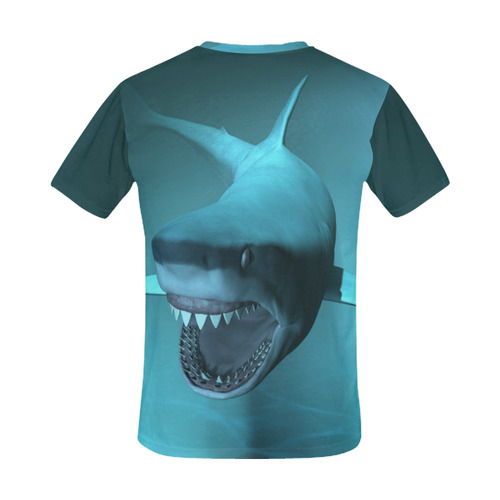 Giant White Shark All Over Print T-Shirt for Men (USA Size) (Model T40)