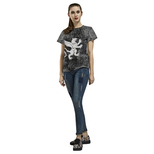 Gryphon Rampant Gothic Tee All Over Print T-Shirt for Women (USA Size) (Model T40)