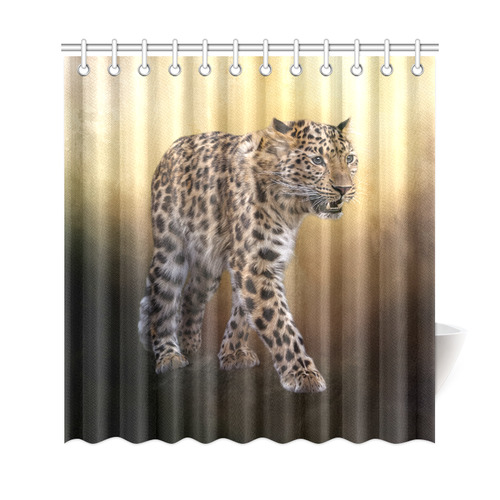 A magnificent painted Amur leopard Shower Curtain 69"x72"