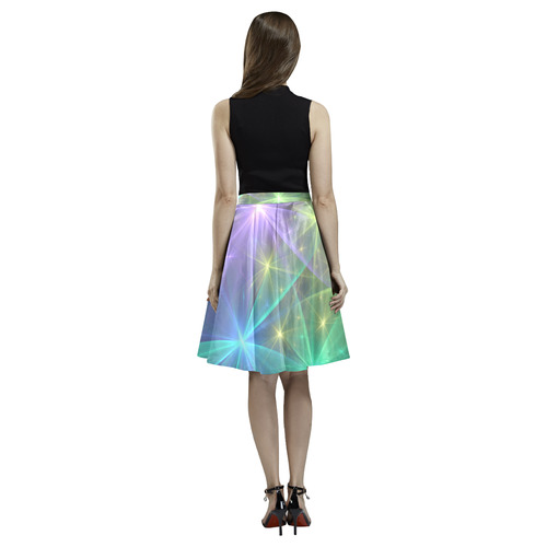 Ethereal Flowers Melete Pleated Midi Skirt (Model D15)