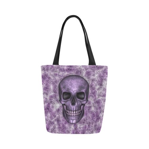 Smiling Skull on Fibers F by JamColors Canvas Tote Bag (Model 1657)