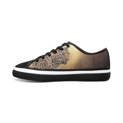 A magnificent painted Amur leopard Women's Canvas Zipper Shoes/Large Size (Model 001)