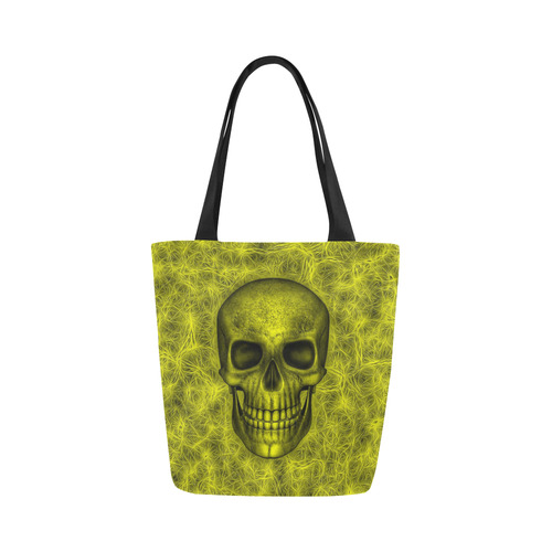 Smiling Skull on Fibers C by JamColors Canvas Tote Bag (Model 1657)