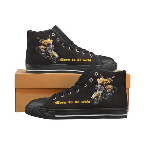 Born to be wild Men’s Classic High Top Canvas Shoes (Model 017)