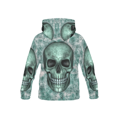 Smiling Skull on Fibers G by JamColors All Over Print Hoodie for Kid (USA Size) (Model H13)
