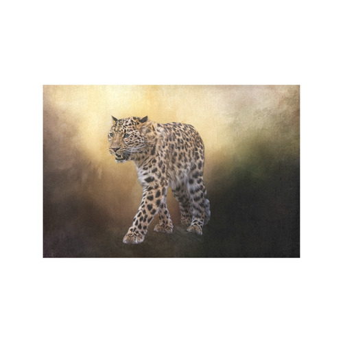 A magnificent painted Amur leopard Placemat 12’’ x 18’’ (Four Pieces)