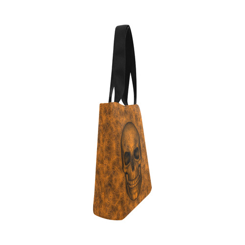 Smiling Skull on Fibers A by JamColors Canvas Tote Bag (Model 1657)