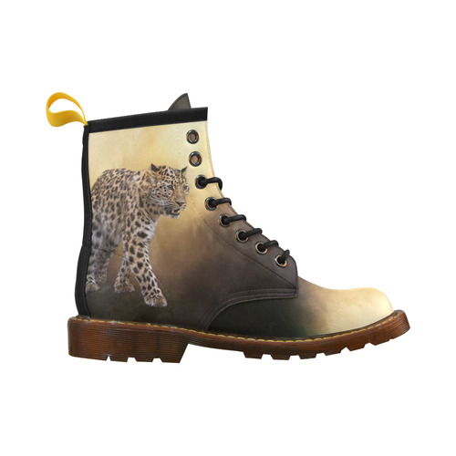 A magnificent painted Amur leopard High Grade PU Leather Martin Boots For Women Model 402H