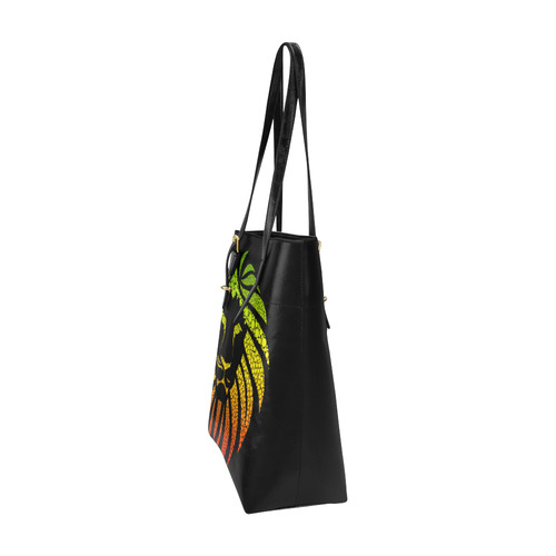 Rastafari Lion Dots green yellow red Euramerican Tote Bag/Small (Model 1655)