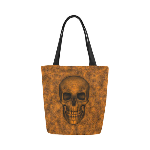 Smiling Skull on Fibers A by JamColors Canvas Tote Bag (Model 1657)