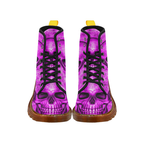 Smiling Skull on Fibers D by JamColors Martin Boots For Women Model 1203H