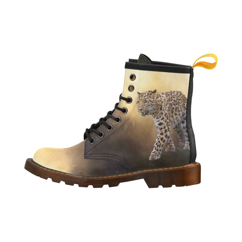 A magnificent painted Amur leopard High Grade PU Leather Martin Boots For Women Model 402H